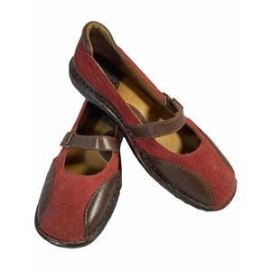 Born Women’s Brown Red Leather Mary Jane Casual Strap Shoes  38.5 U.S. 7.5